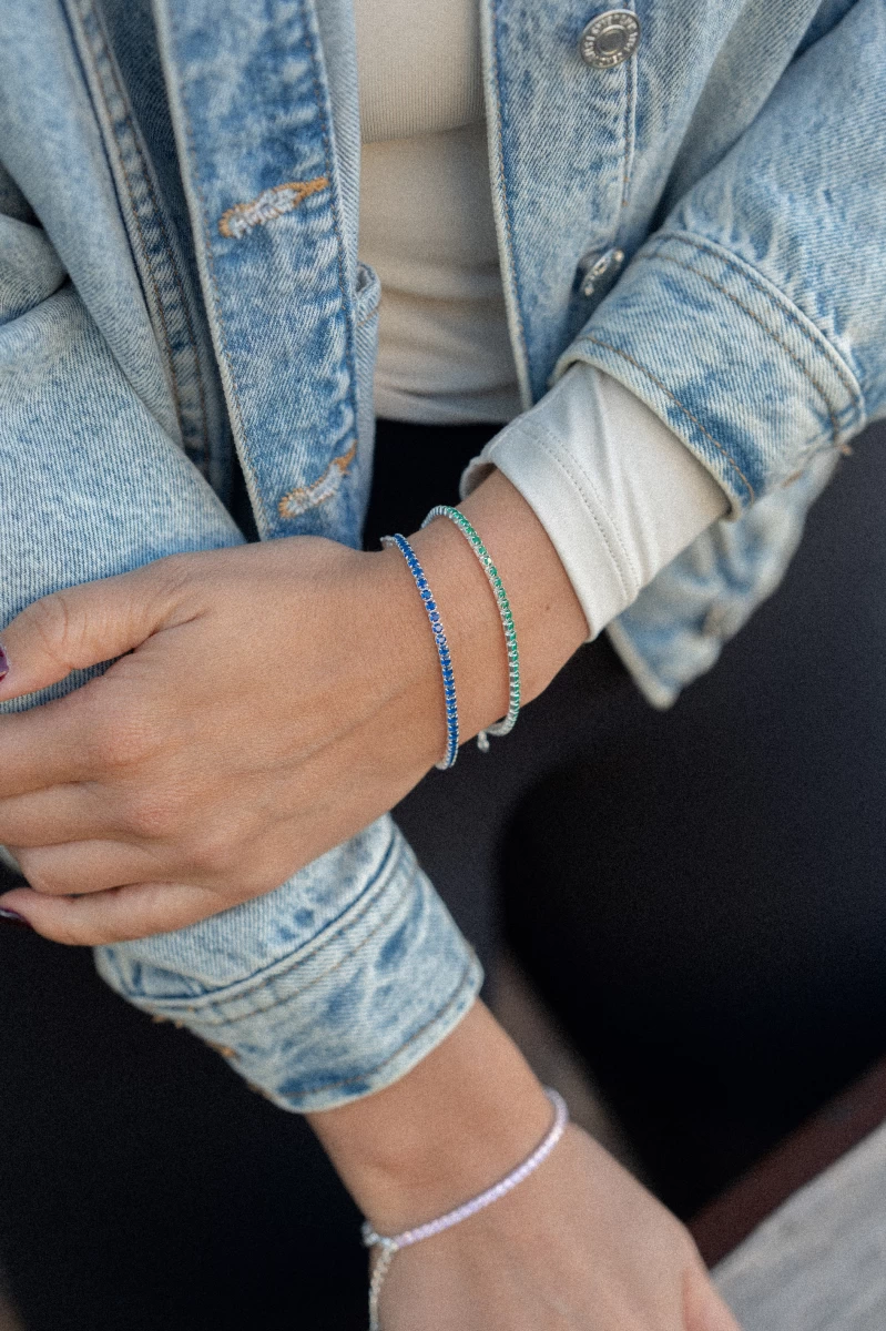 GRAV Tennis Glow Green Ezüst 925 Karkötő