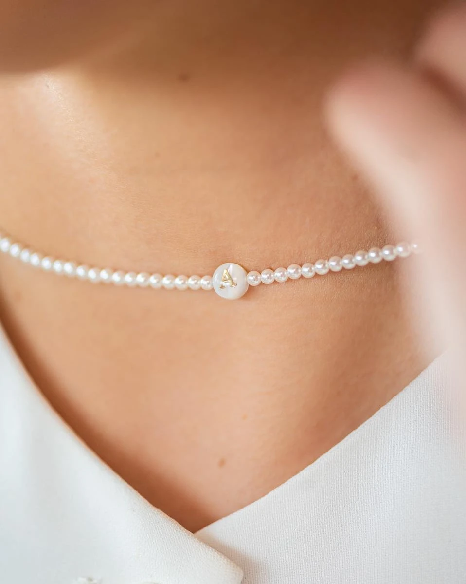GRAV Pearl Letter ABC Ezüst 925 Nyaklánc