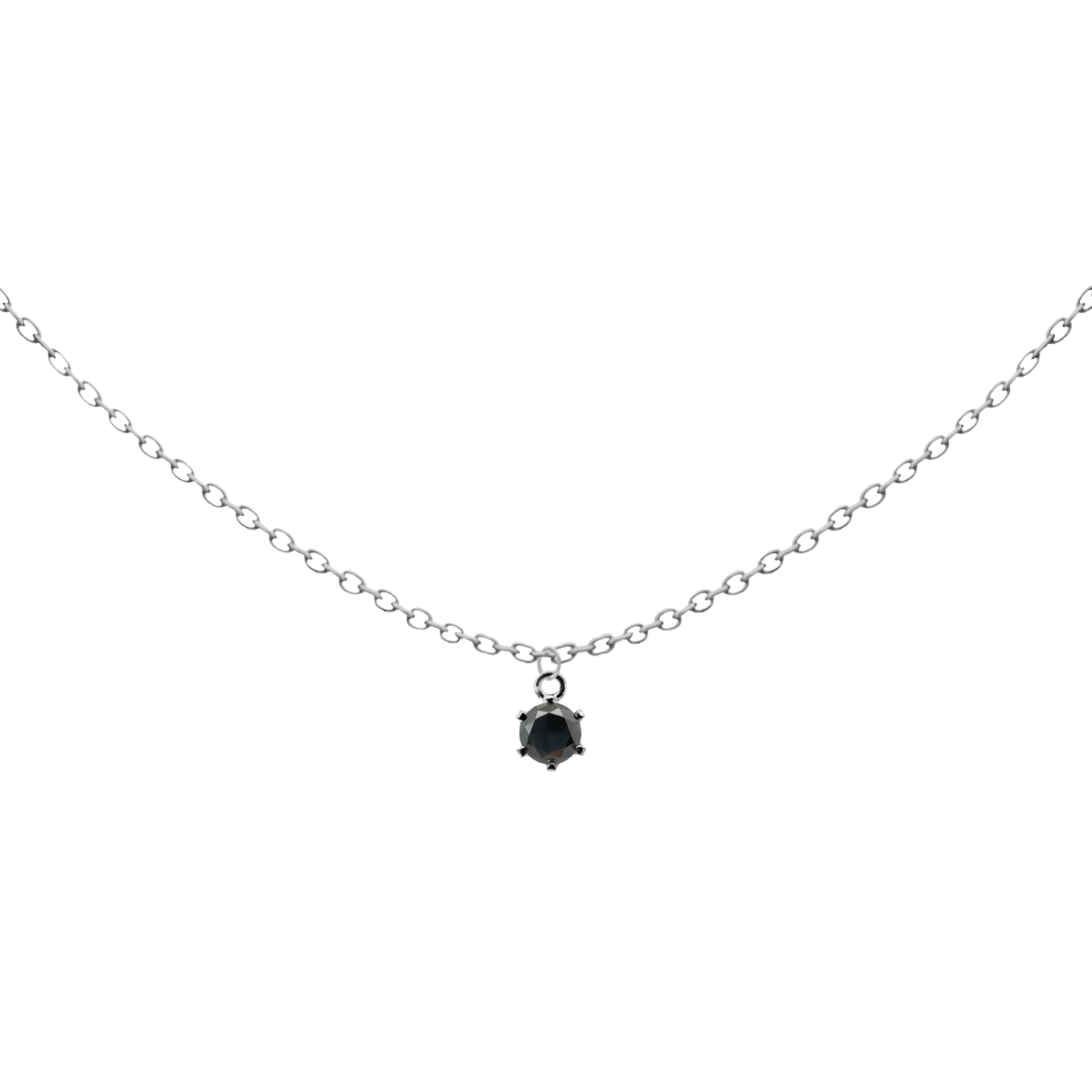 Fekete Gyémánt Medál Ezüst 925 Nyaklánc