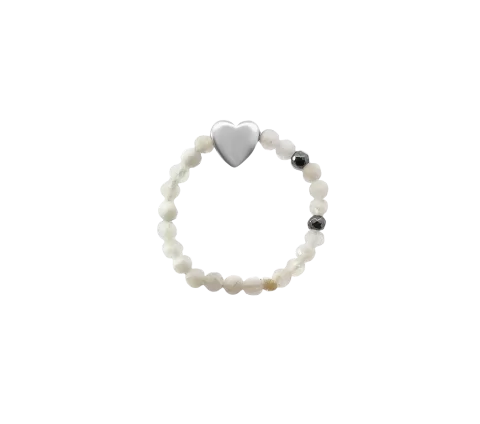 GRAV Moonstone Heart Ásvány Gyűrű