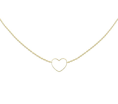 GRAV Quintessa Big Heart Contour Arany 14K Nyaklánc