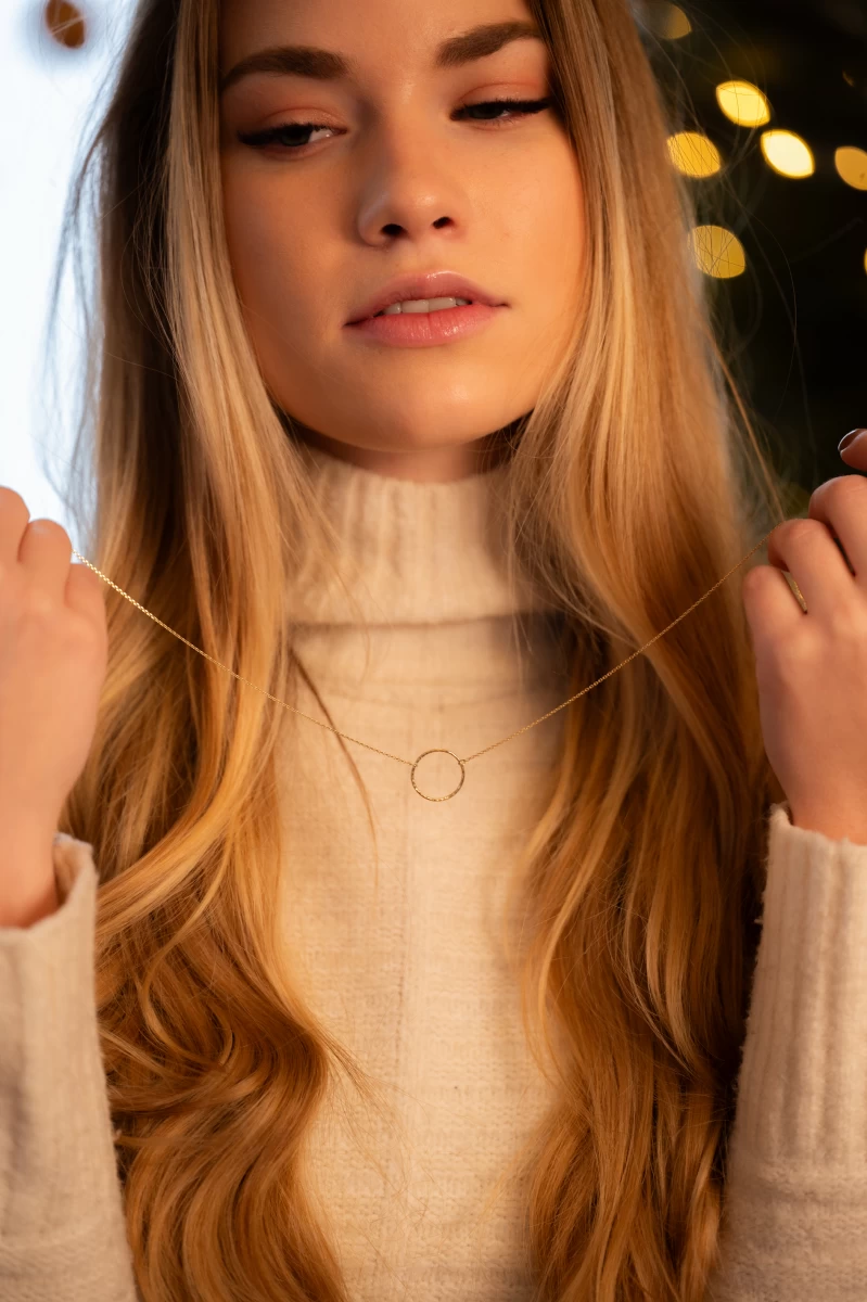 Egyedi Kör Ezüst Nyaklánc