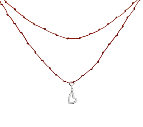 GRAV Twist Heart Ezüst 925 Fonalas Nyaklánc