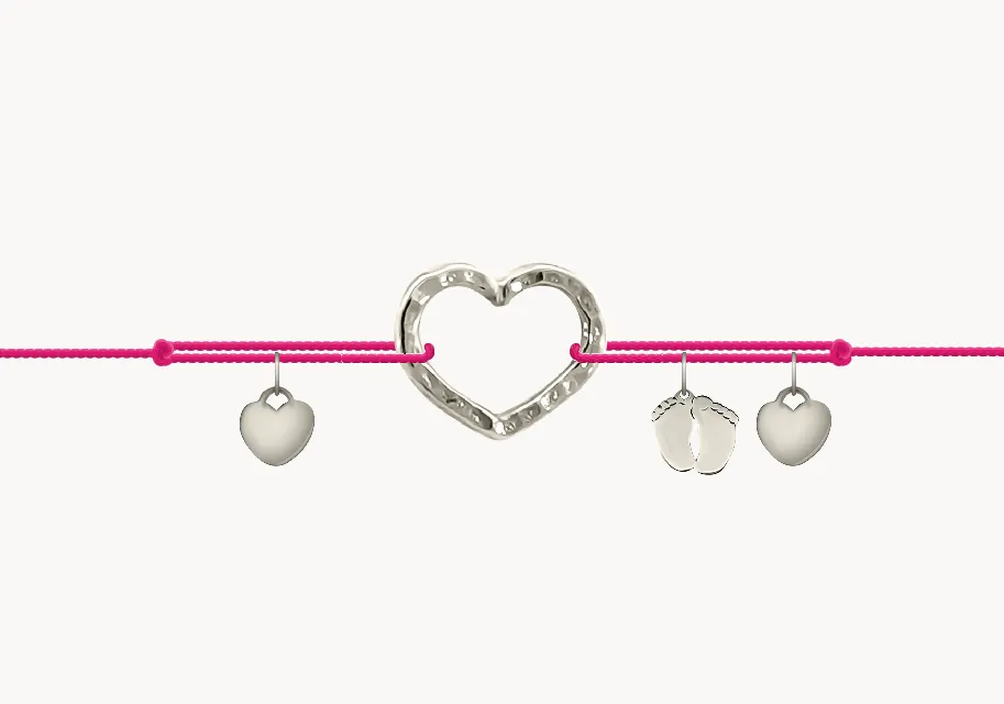 GRAV Karkötő Quintessa Kis Szív Kontúr Fehér Arany 14K